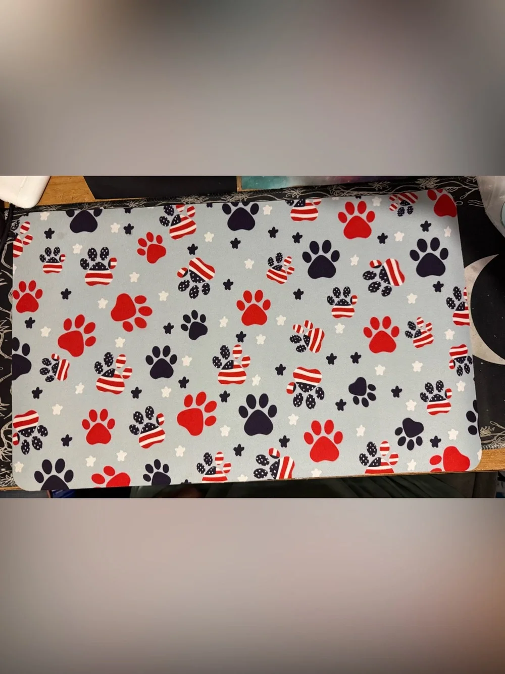 Patriotic Paw Print Dog Mat - Non slip